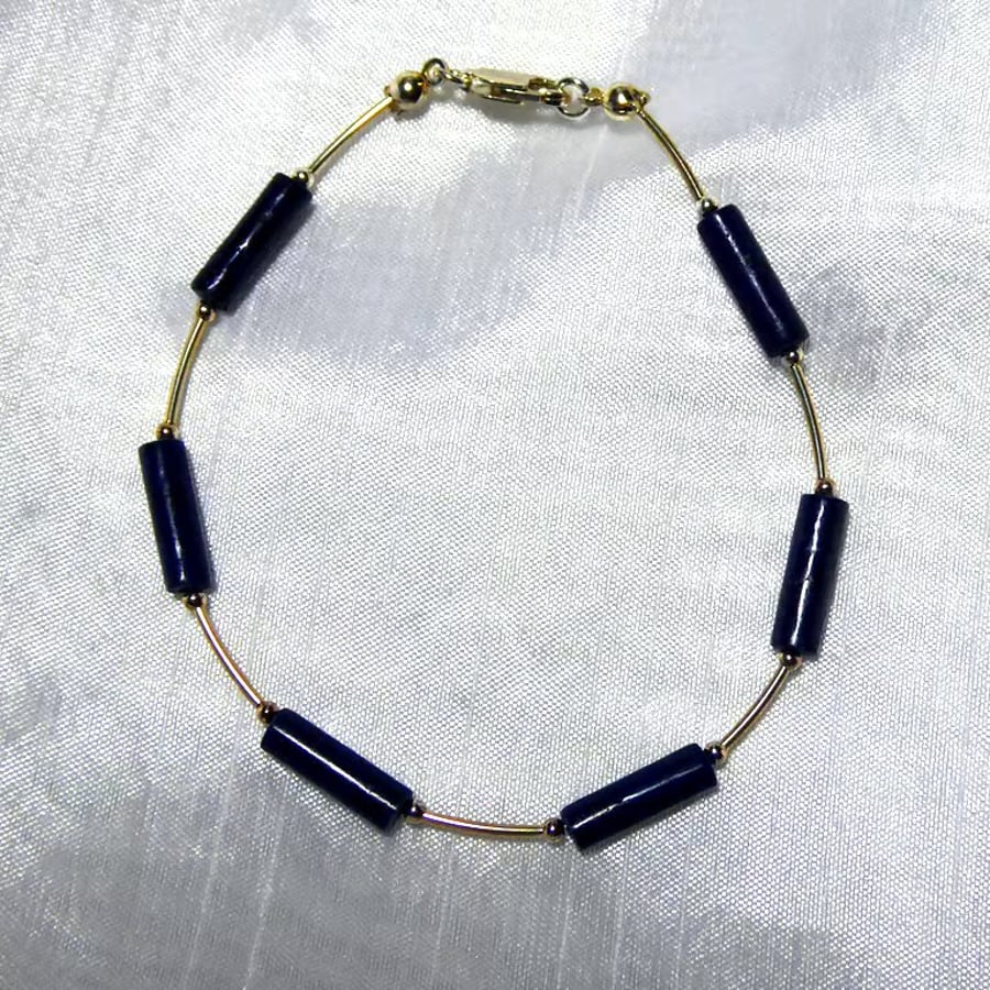 Lapis Lazuli & Sterling Silver Bracelet