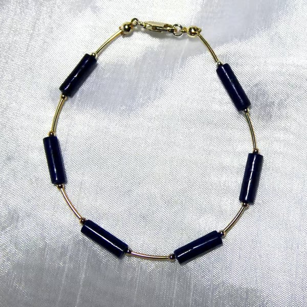 Lapis Lazuli & Sterling Silver Bracelet