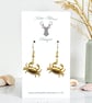 Charm Earrings - Gold Crab