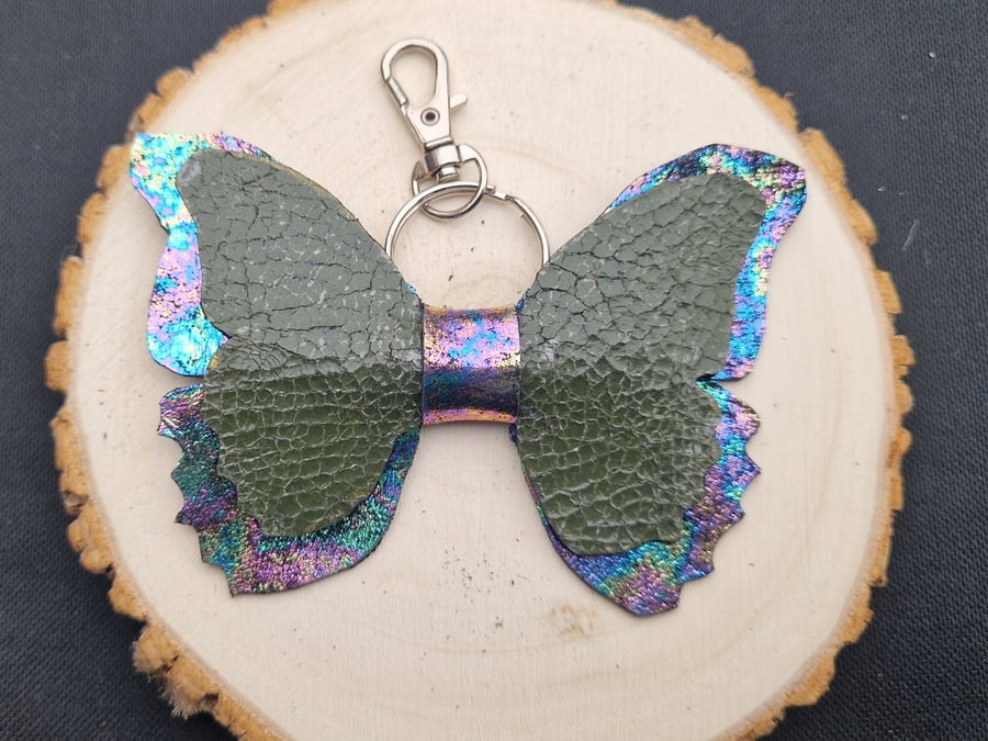 Leather Butterfly Keyring