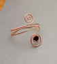 Copper wire Armlet, upper arm cuff, bracelet cuff, black agate - Image 4