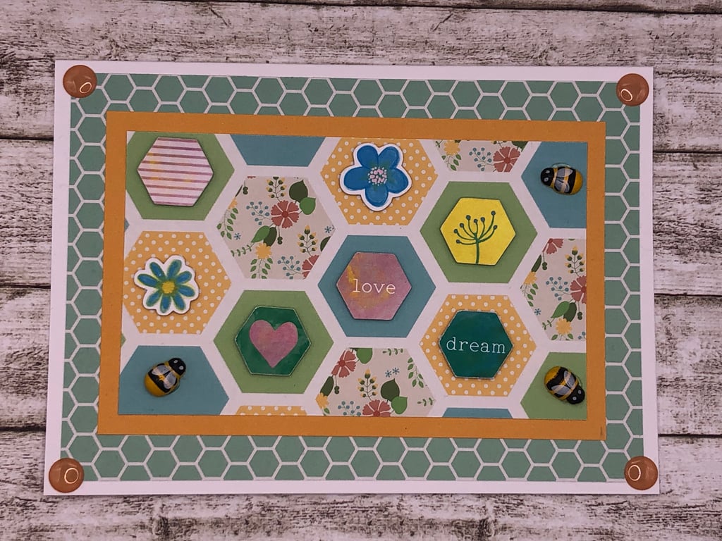 Modern honeycomb card