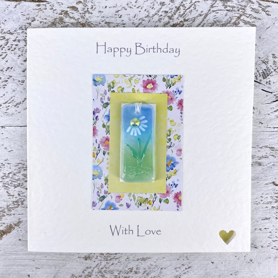 Birthday Day Card with Detachable Light Catcher or Bookmark 
