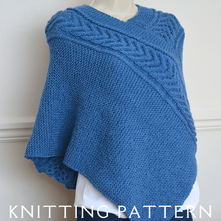 The Arrowhead Poncho Knitting Pattern PDF Version By Email