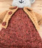 Hand Knitted Rabbit in Rust Textured Dress - Image 5