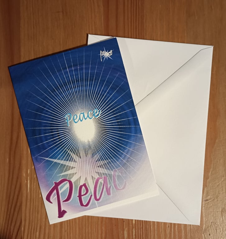 Peace Rays handmade Christmas card