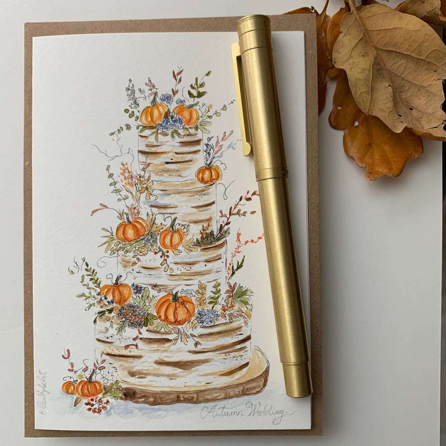Wedding Cake Card - Original Watercolour