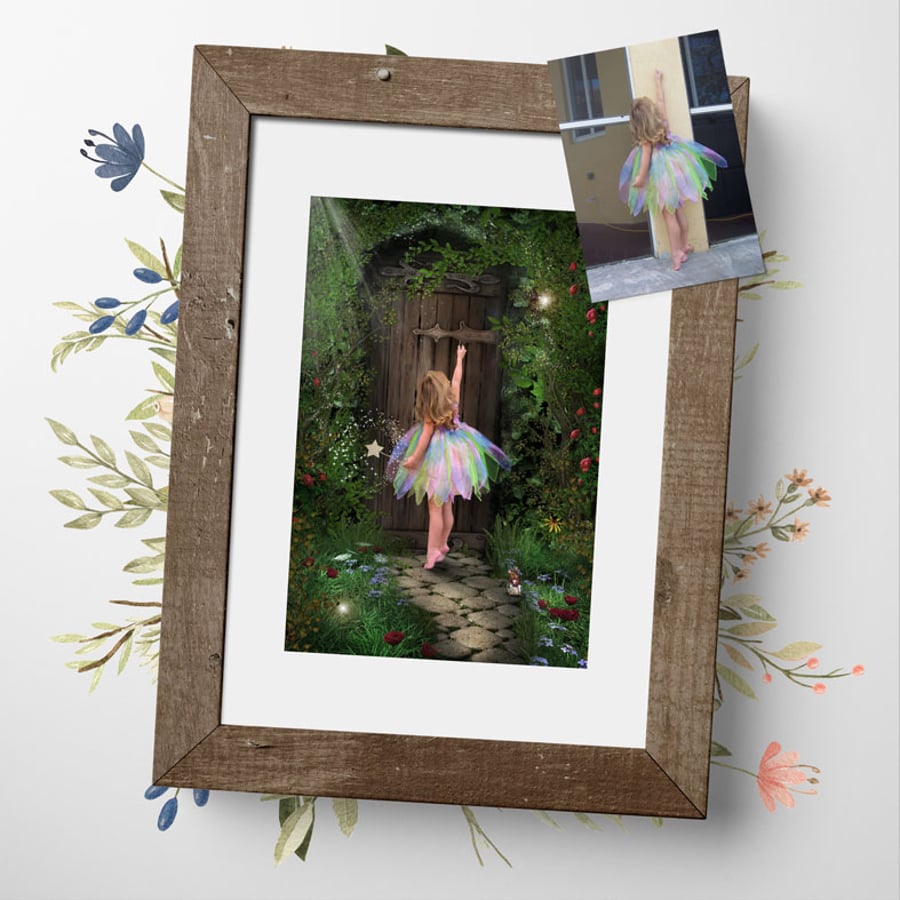 Garden Sprite, Fantasy Fairy Portrait custom photo art