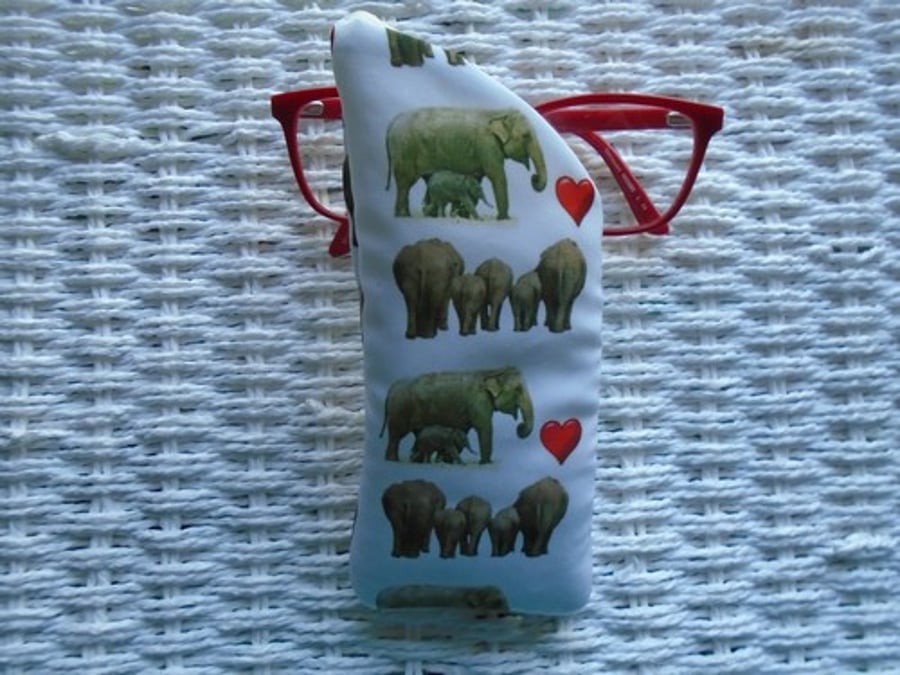 Love Elephants Glasses Case Lined & Padded Each One Unique.