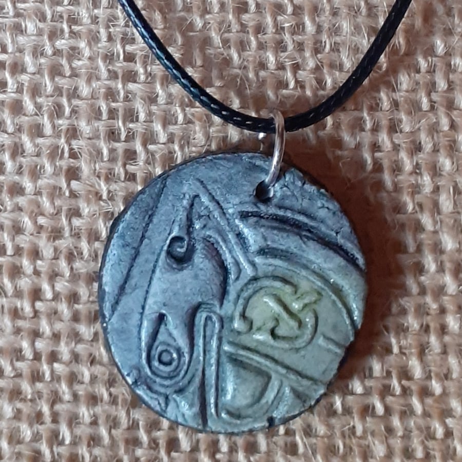 Embossed Clay Celtic Necklace 