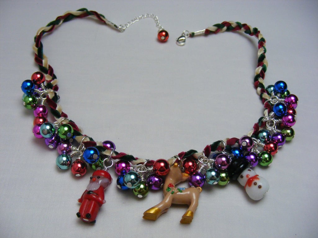 Santa, Reindeer, Snowman and Bauble Necklace