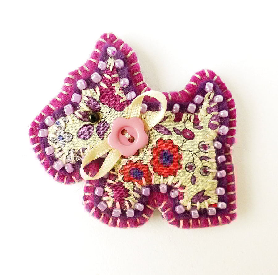 Scottie Dog Brooch, Mothers Day gift