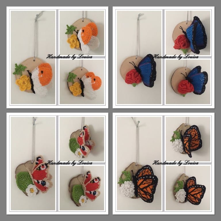 Miniature crochet butterflies