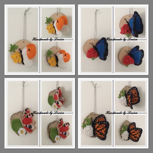 Miniature crochet butterflies