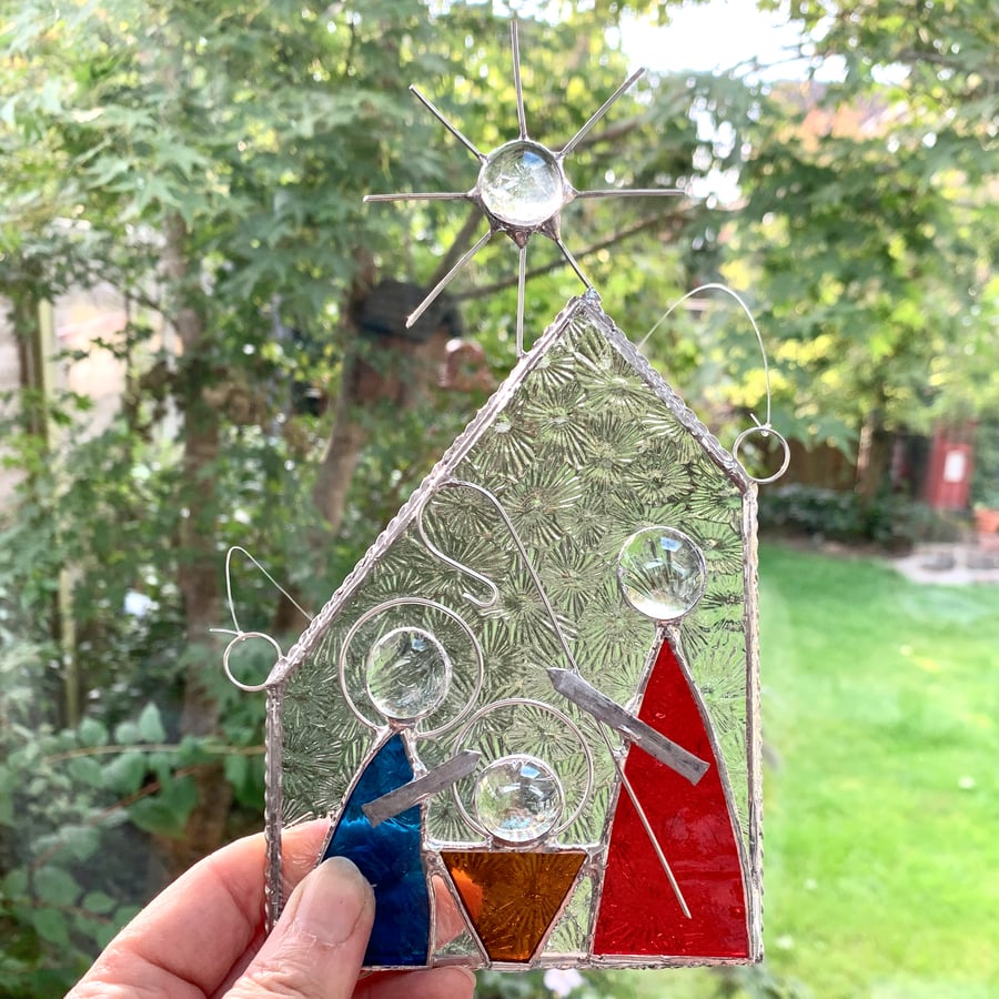 Stained Glass Nativity Scene Suncatcher  - No.4