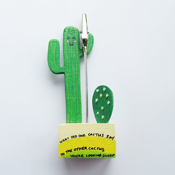 Cacti memo photo holder - Happy Cactus