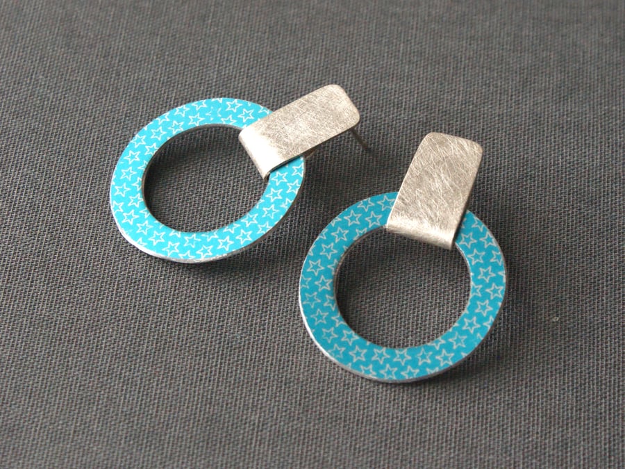 Colour pop circle studs turquoise