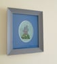 Tiny Fairy Tale Castle Hand Embroidered Picture, Textile Art - Image 1