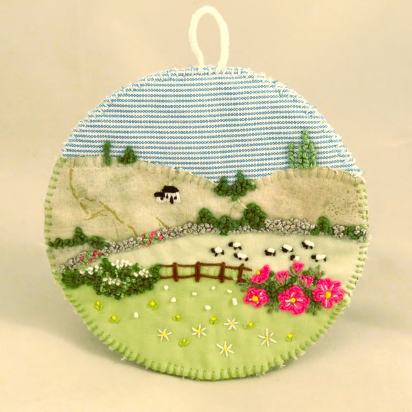 CUSTOM ORDER FOR LINDA Wild Roses and Sheep Plaque