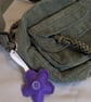 Handmade felt flower keyring, bagcharm, accessory - purple - Image 1
