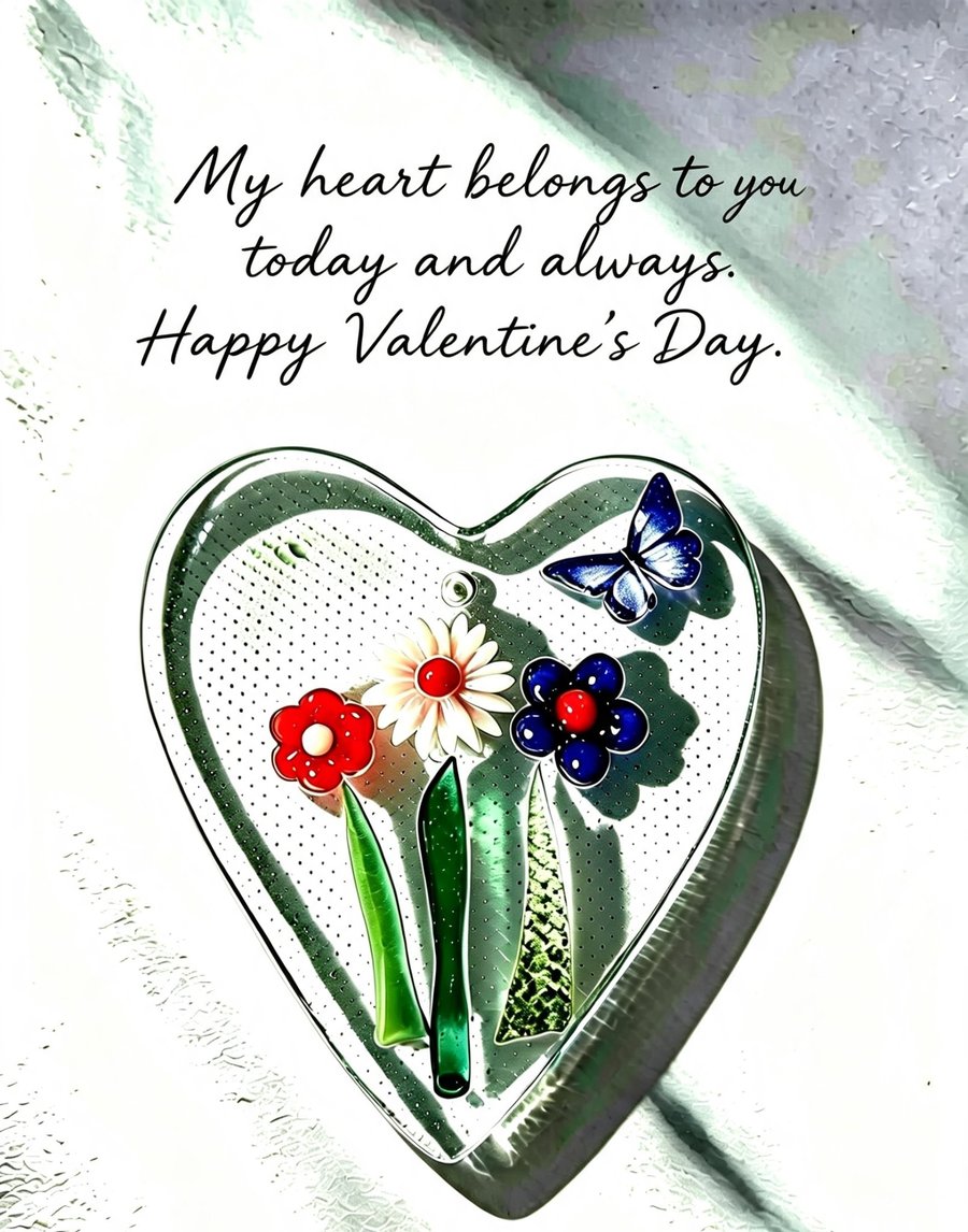 Image of Handmade Fused Glass Heart 