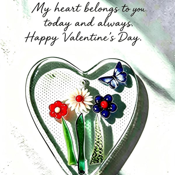 Handmade Fused Glass Heart 