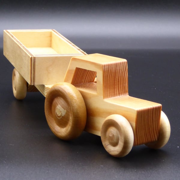 Wooden Tractor and Trailer