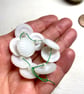 Set of 9 white domed buttons with shank - Image 1