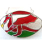 Welsh Dragon Red Rugby Ball Suncatcher Stained Glass 009 - Image 1