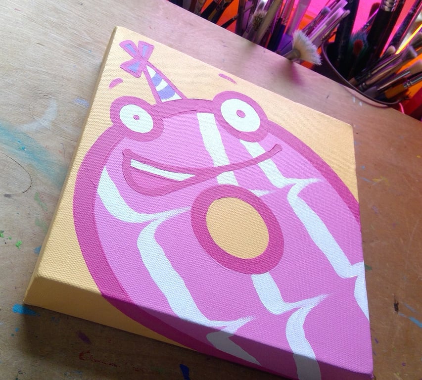 SALE - Party Ring - original art - acrylic on deep edge canvas