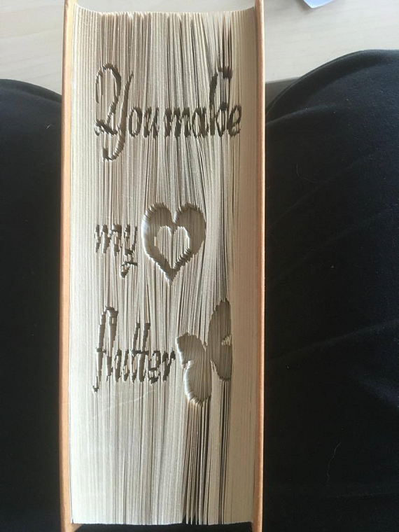 You make my heart flutter CUT & FOLD Book Folding Pattern - EMAILED PDF PATTERN