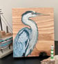 Heron original painting on oak - Image 2
