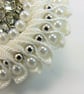 Ribbon flower brooch with beads - Image 3