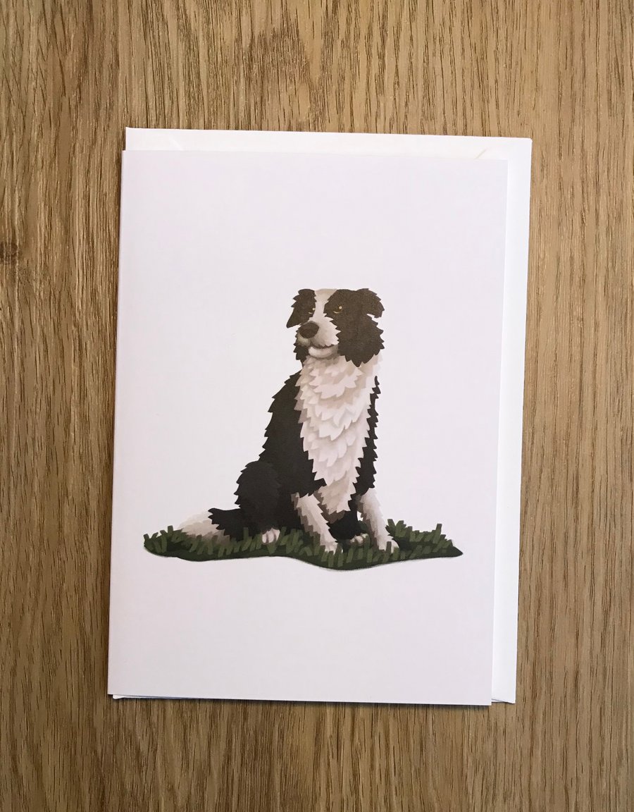 Border Collie Dog blank greeting card