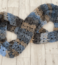 Blue Infinity Scarf - Handmade Chunky Crochet - Perfectly Imperfect - Image 7
