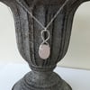 Sterling Silver and Rose Quartz Oval Pendant