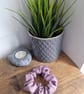Handmade Dusky Pink Rose Satin Mini Scrunchie – Hair Accessory - Image 2