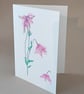 Columbine "pink fairy flowers" handmade card - Image 1