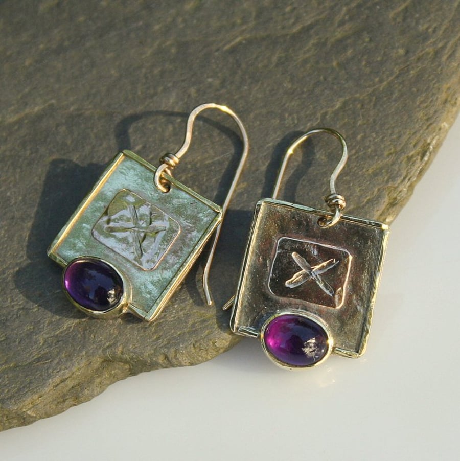 Amethyst and gold earrings 