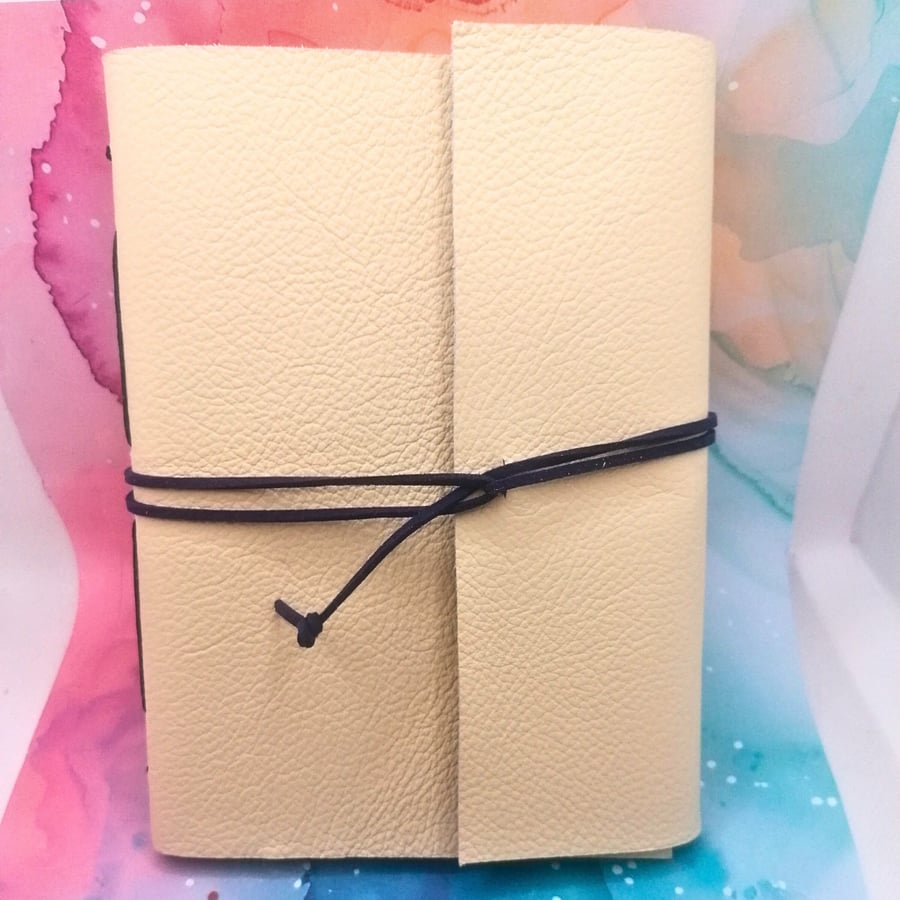 Cream B6 Journal, Sketchbook, Blue Crane Paper interior.