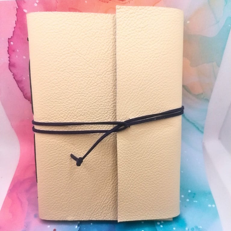 Cream B6 Journal, Sketchbook, Blue Crane Paper interior.