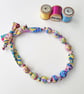  Yellow Blue Pink Purple Liberty Print Fabric Necklace - Tresco Summer Z Print - Image 1