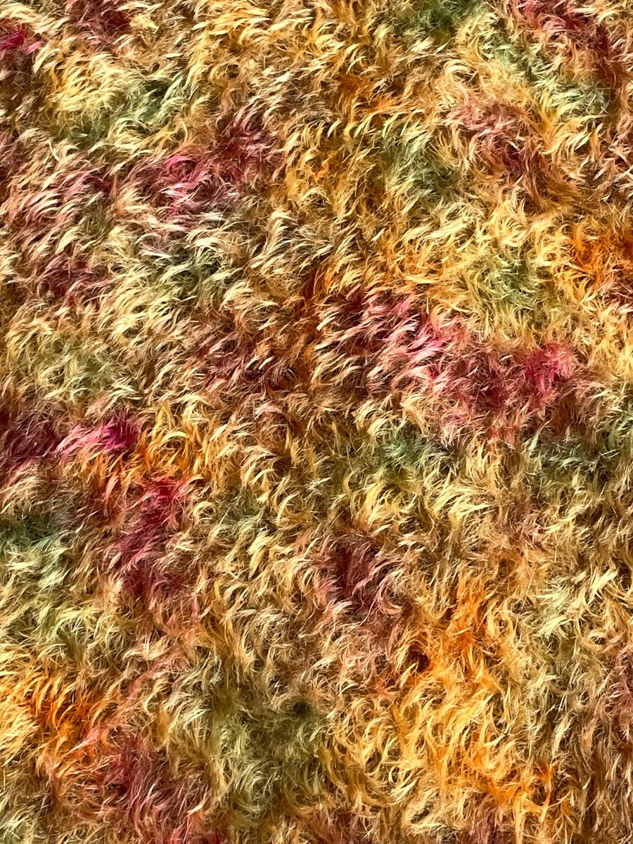 Hand dyed Helmbold mohair fur fabric "Antique Rose Dark " on 13mm Semi Sparse