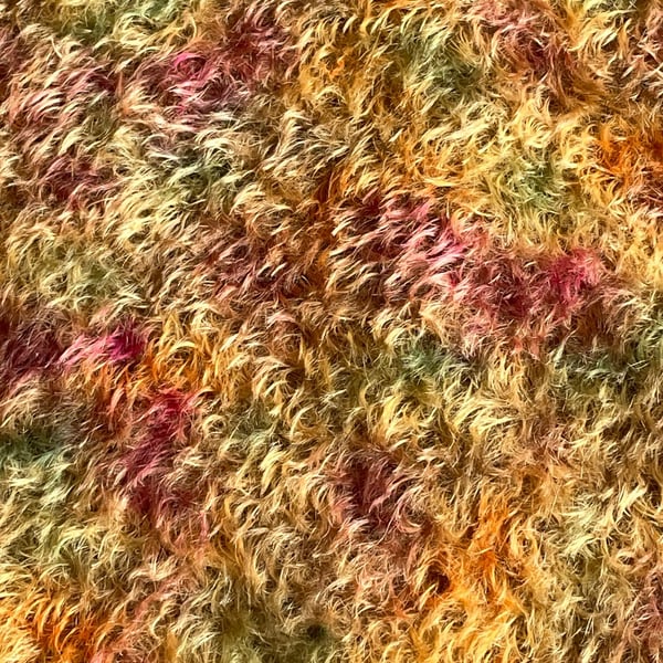 Hand dyed Helmbold mohair fur fabric "Antique Rose Dark " on 13mm Semi Sparse
