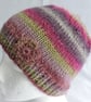 Beanie Hat Knitted in a Chunky Yarn  Adults Purple Rose Sage Pink Green