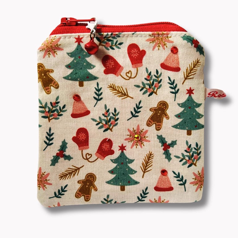 Knitting Purse for Stitch Markers and Notions - Gingerbread Forest