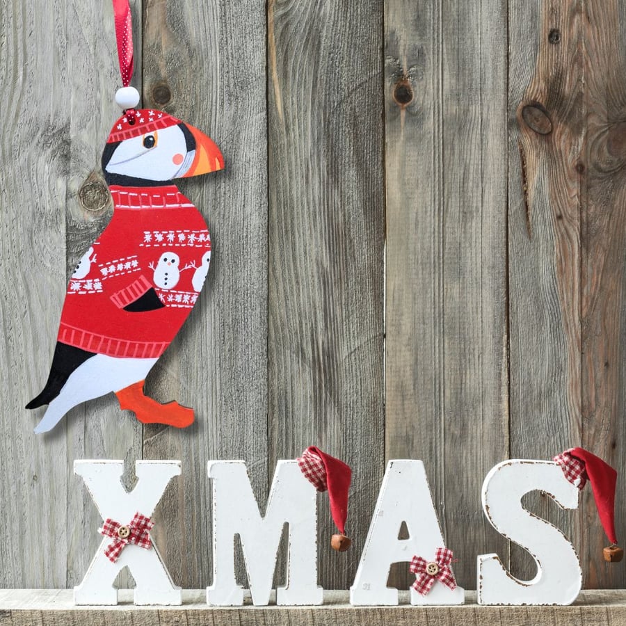 Christmas hanging decorations christmas puffin