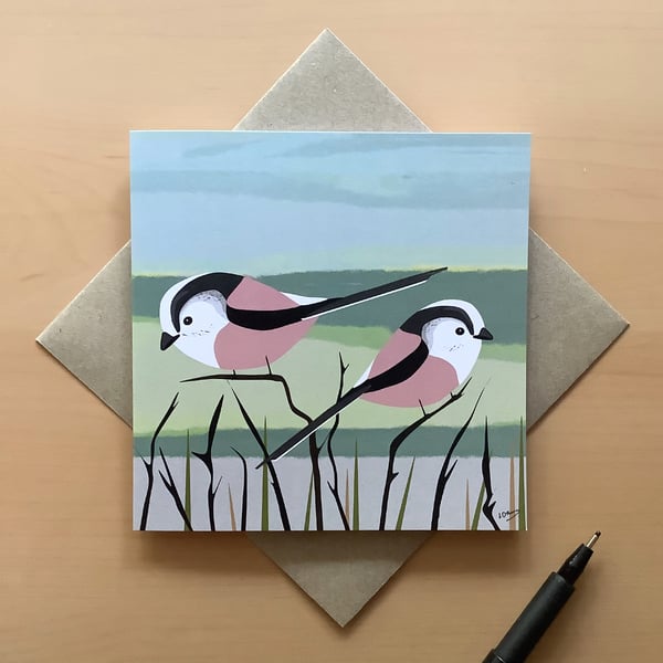 Greeting card - birds - gardens