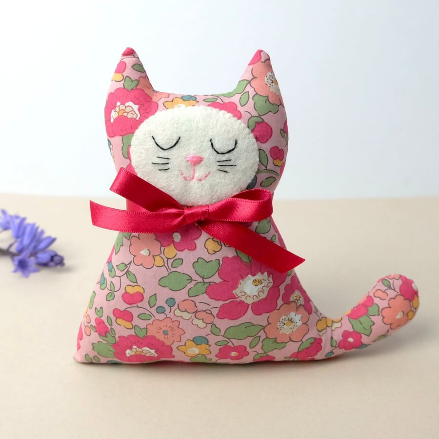  Lavender Cat Sachet Liberty Pink Floral Fabric