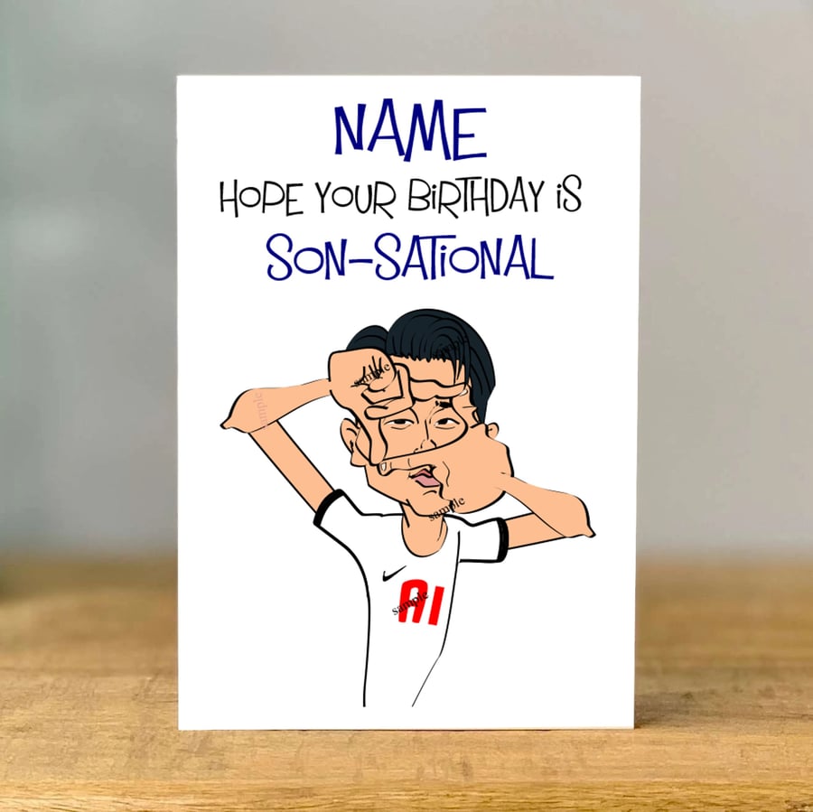 Personalised Handmade Son's Birthday Card, Football Fan, dad, mum, brother